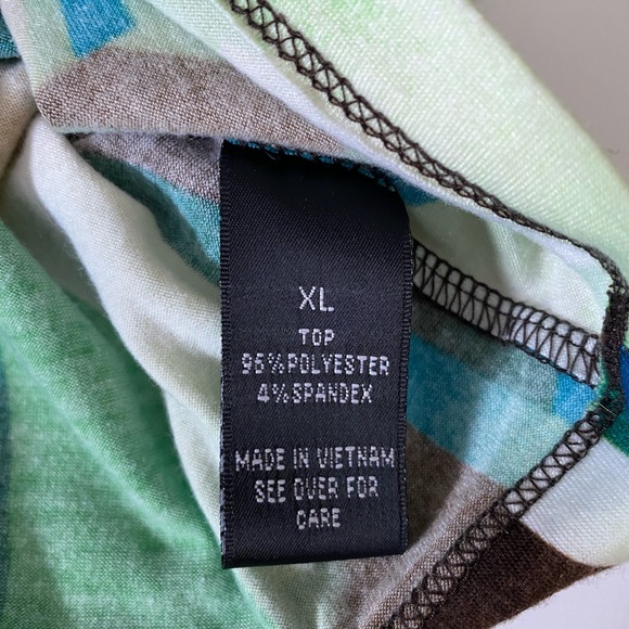 AB Studio knit top blouse top geometric abstract print 3/4 sleeves XL - Picture 12 of 16